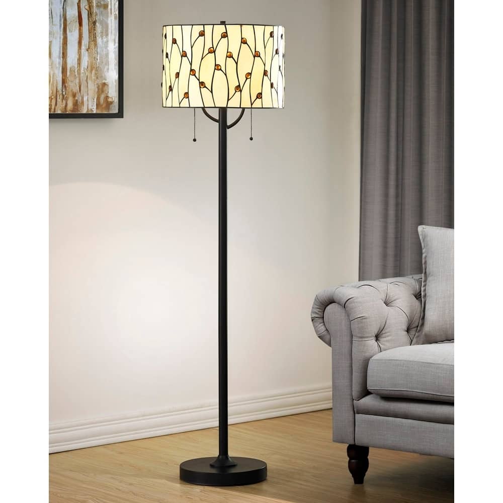 Vines 61"H Tiffany Floor Lamp - Natural