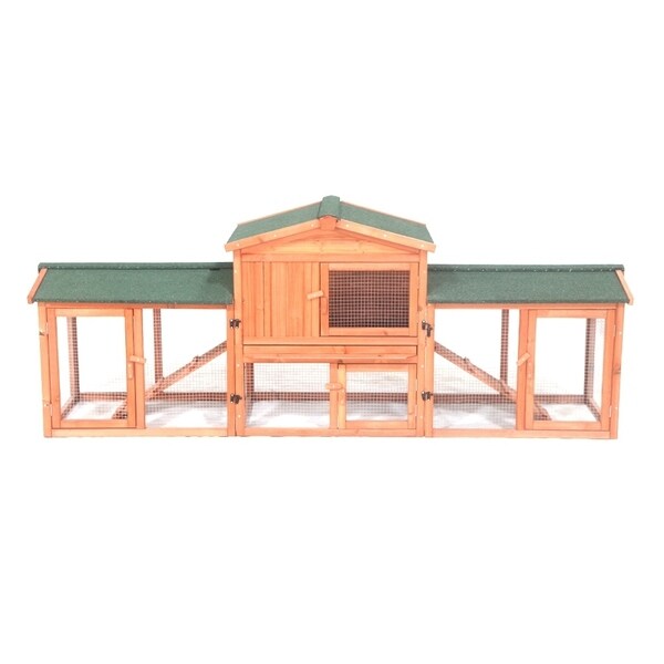 Aleko Fir Wood En 89 X 24 34 Inches Coop Hutch With Aleko Fir Wood En 89 X 24 34 Inches Coop Hutch With Run
