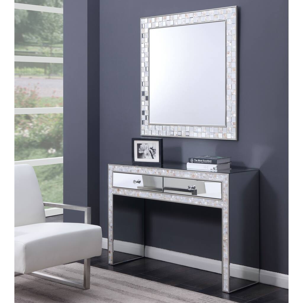 Silver Orchid Haid Pearl 47-inch 2-drawer Vanity Dressing Table