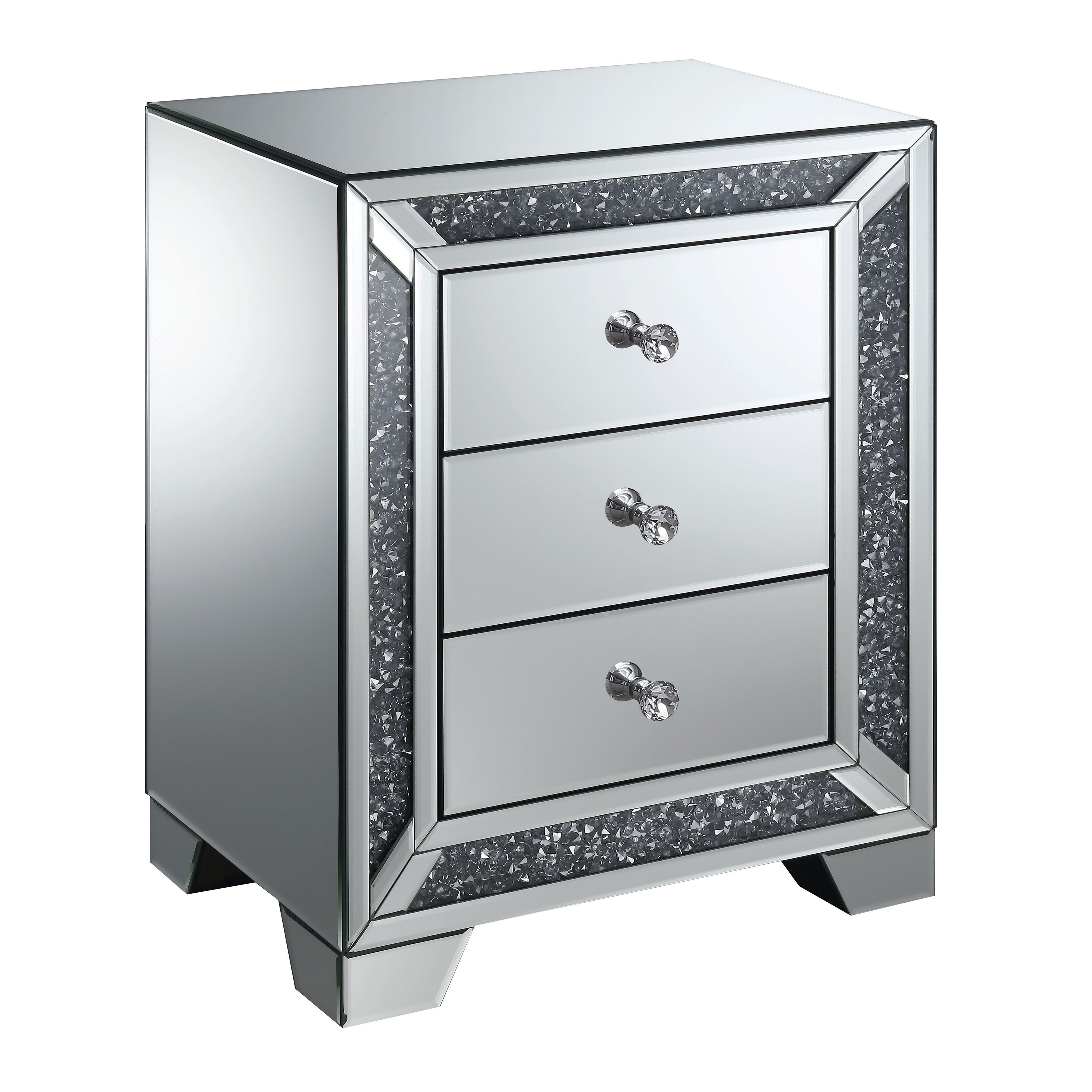 Shop Furniture Of America Huck Contemporary Sliver 3 Drawer Side