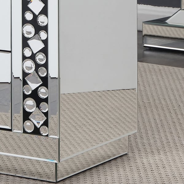 Shop Silver Orchid De Bray Mirrored 3 Drawer Side Table On Sale