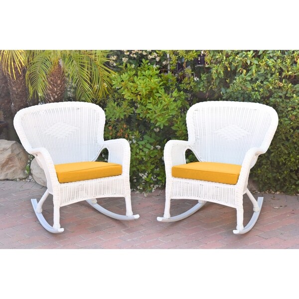 White wicker best sale rocker set