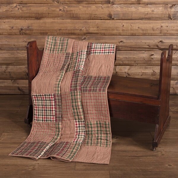 vhc clement deep red rustic christmas decor patchwork quilted throw - Rustic Christmas Decor For Sale vhc clement deep red rustic christmas decor patchwork quilted throw - Rustic Christmas Decor For Sale