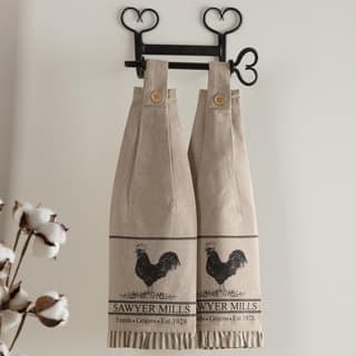 Country Kitchen Towels Online At Our Best Table Vhc Sawyer Mill Farmhouse Country Tabletop Kitchen Poultry On Loop Housewarming Towel Set Of