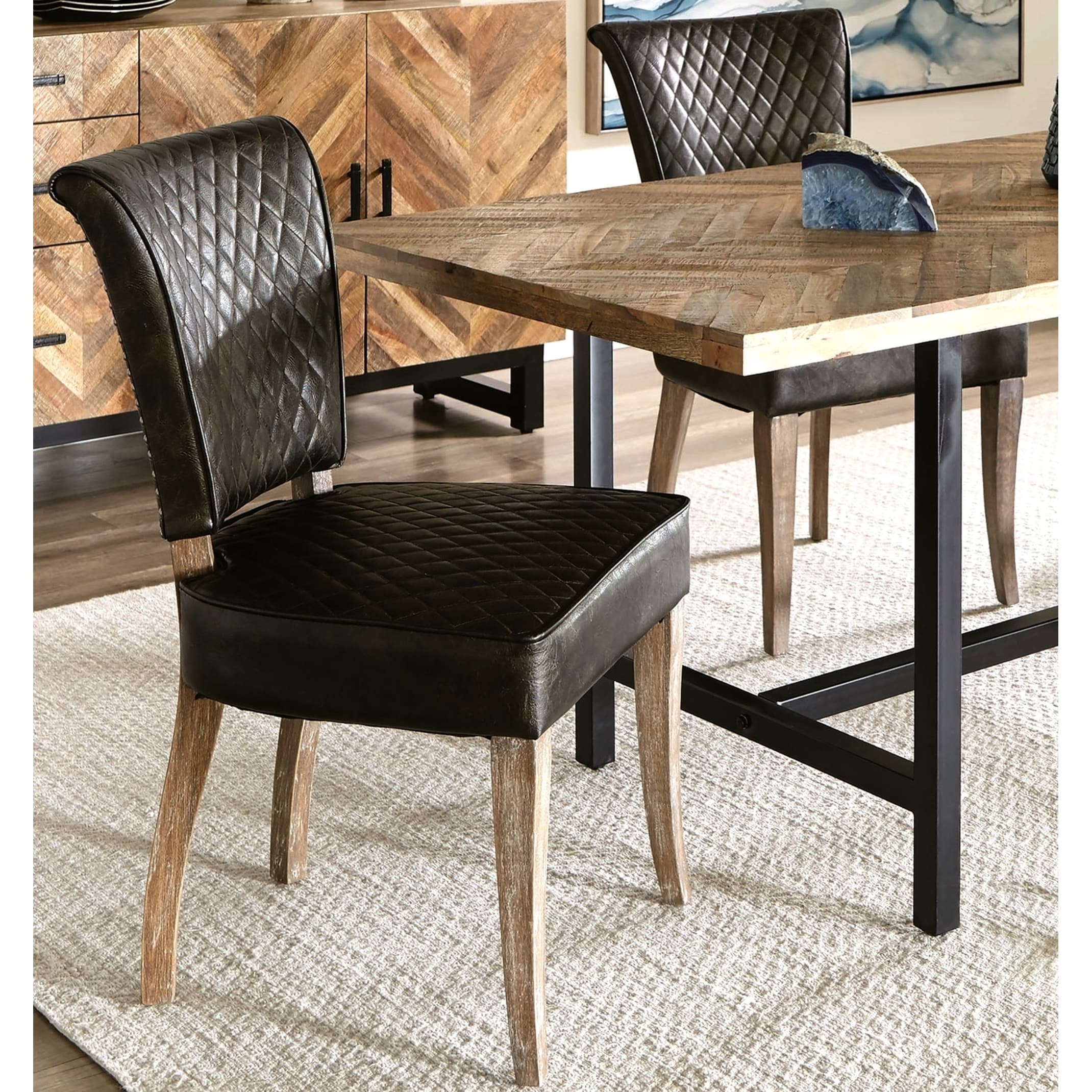 Quilt Design Rustic Upholstered Dining Chairs With Nail Head Trim Set Of 2 Quilt Design Rustic Upholstered Dining Chairs With Nail Head Trim Set Of 2