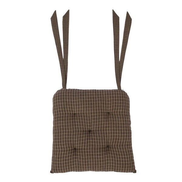 Black Primitive Tabletop Kitchen VHC Kettle Grove Plaid Chair Pad Cotton