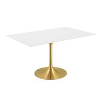 Lippa 60" Rectangle Dining Table - Gold White