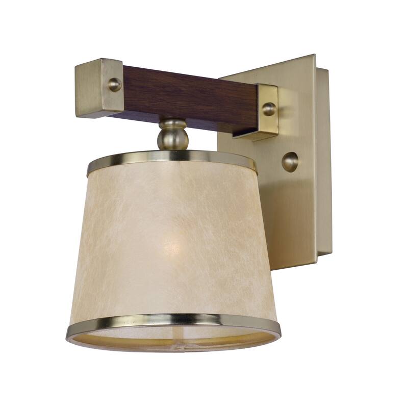 Maritime 1-Light Wall Sconce - antique pecan / satin brass