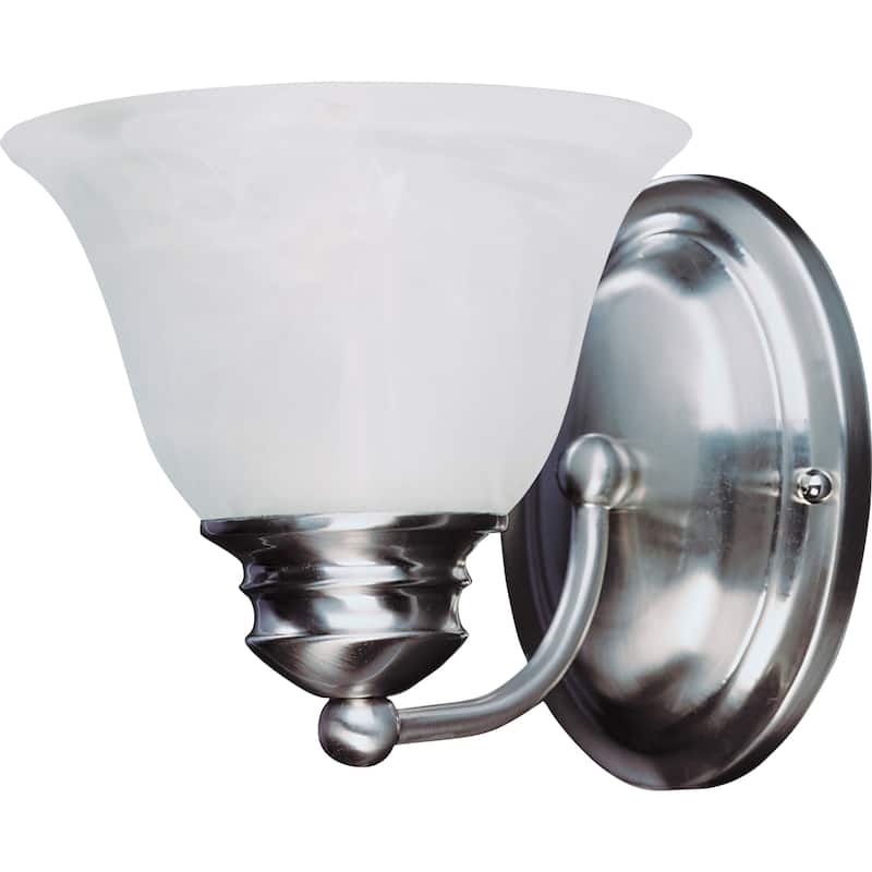 Malaga 1-Light Wall Sconce - satin nickel / marble shade