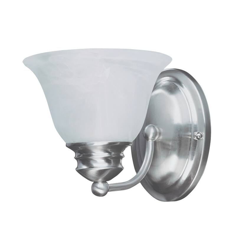 Malaga 1-Light Wall Sconce - satin nickel / frosted shade