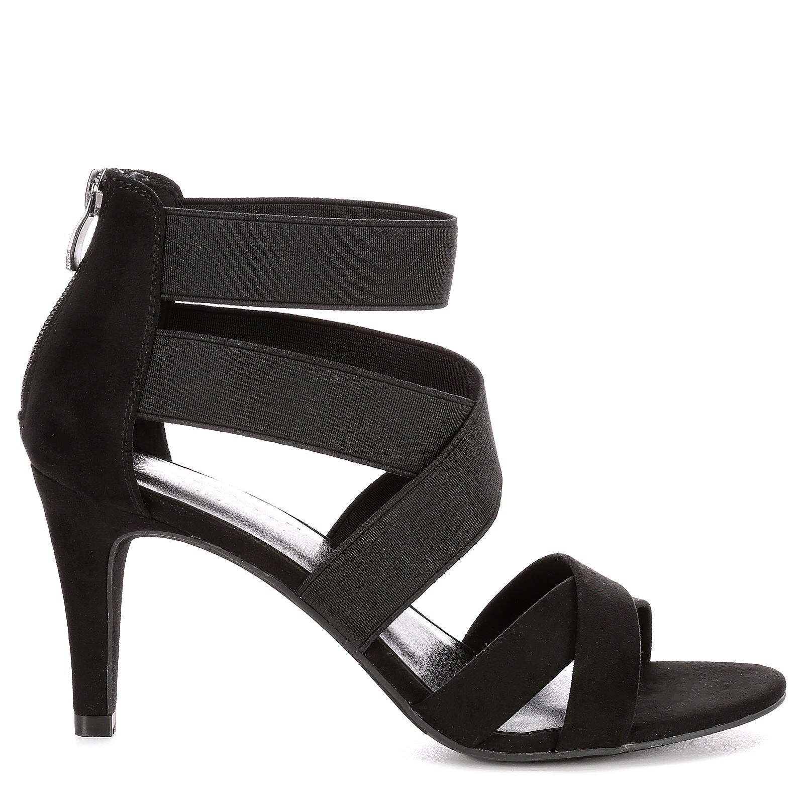 womens black strappy shoes