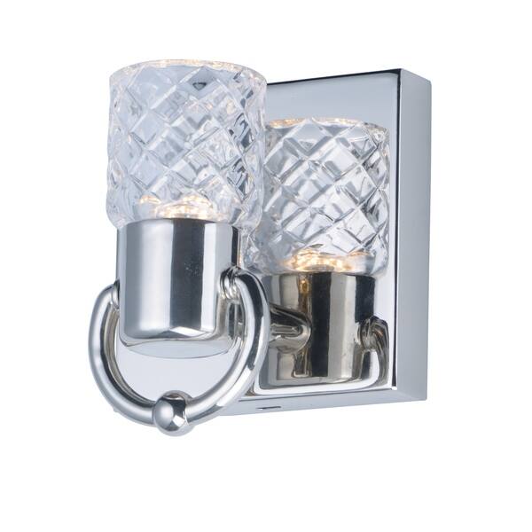 slide 1 of 1, Crystol 4.75" Wide Steel Wall Sconce - Polished Nickel