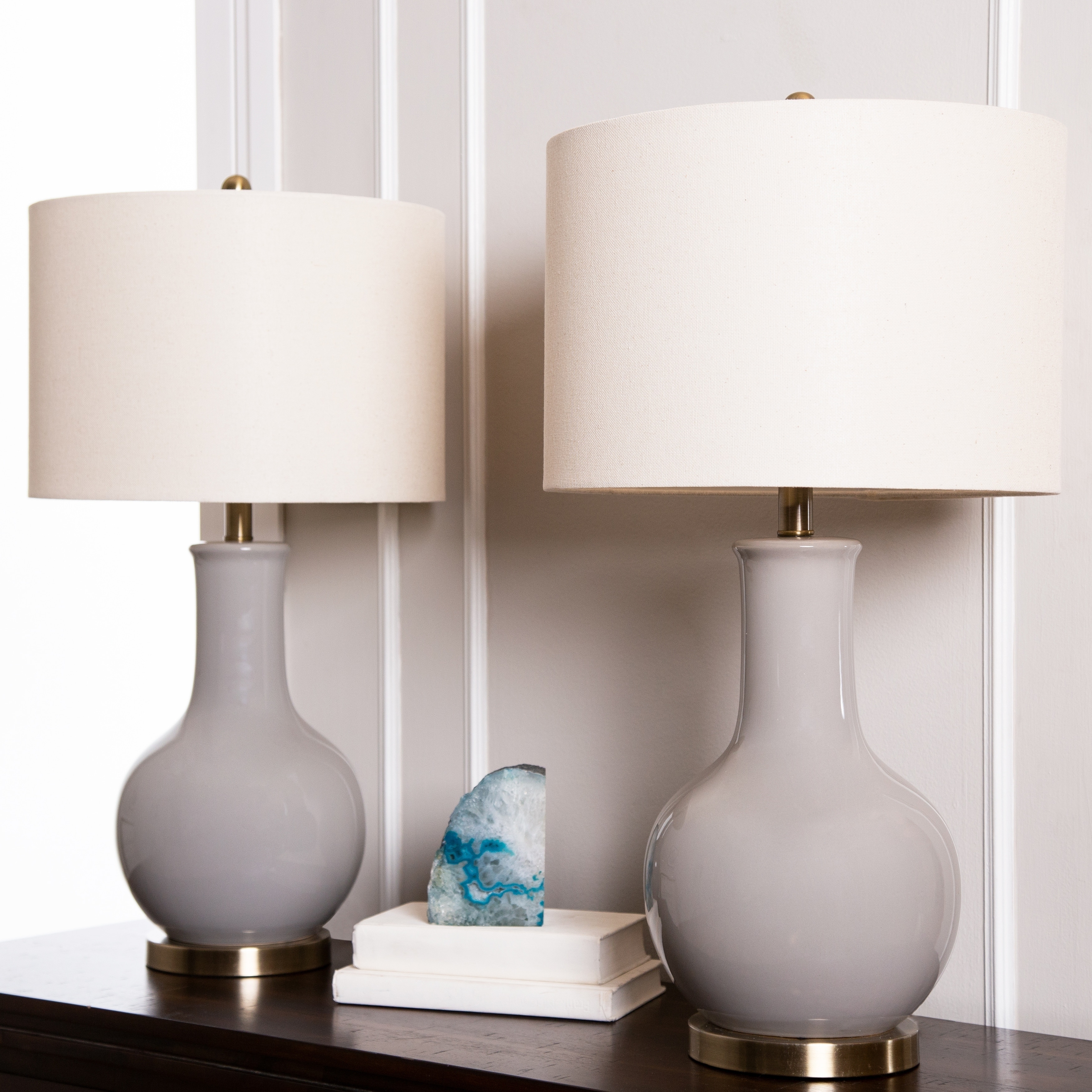 grey ceramic table lamp