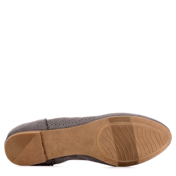 grey suede flat shoes