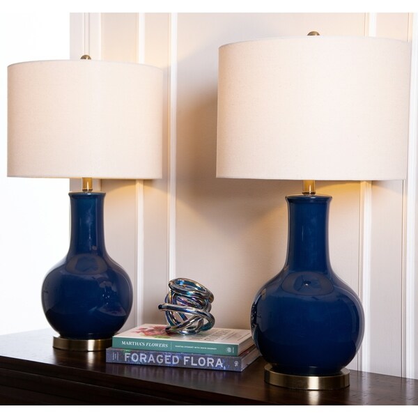 navy blue lamp set