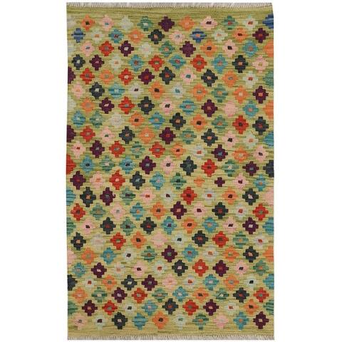 Handmade One-of-a-Kind Vegetable Dye Kilim Wool Rug (Afghanistan) - 2'8 x 4'2