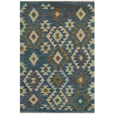 Handmade One-of-a-Kind Vegetable Dye Kilim Wool Rug (Afghanistan) - 2'10 x 4'1