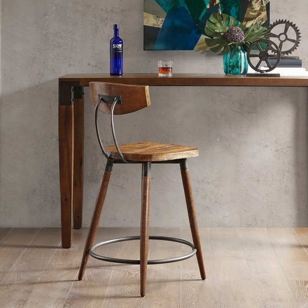 Ink Ivy Frazier Brown Counter Stool 24 Inch With Back 20 W X Ink Ivy Frazier Brown Counter Stool 24 Inch With Back 20 W X