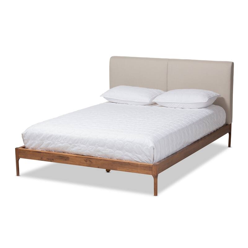 Mid-Century Platform Bed by Baxton Studio - Beige - King