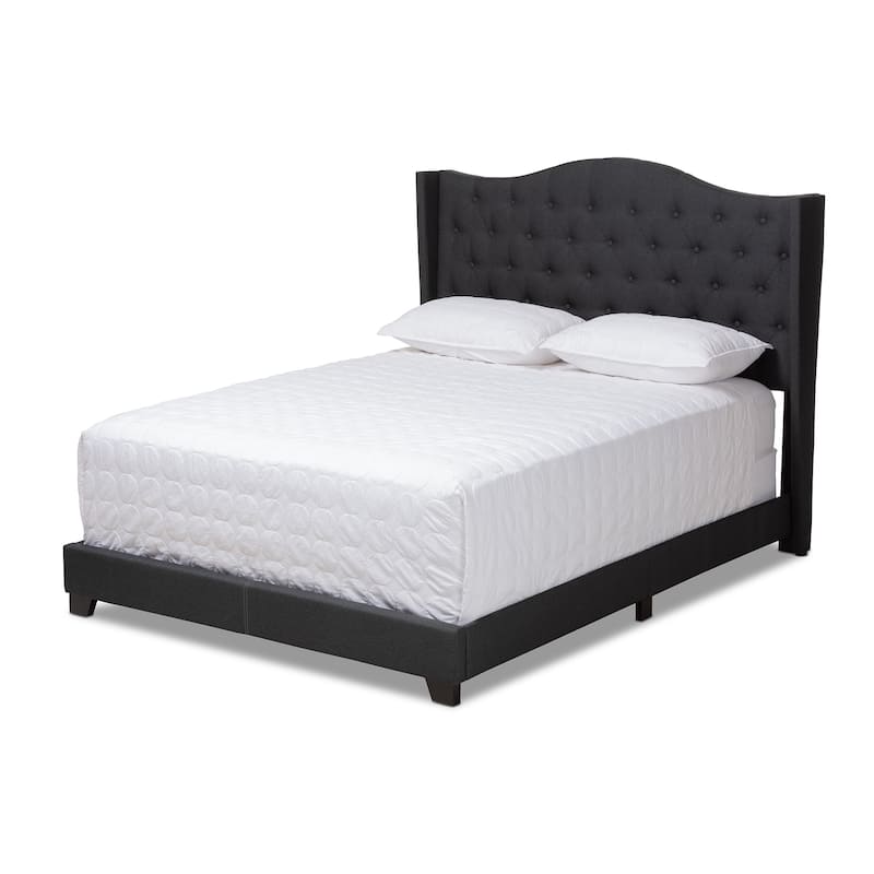 Contemporary Bed by Baxton Studio - Charcoal - Queen