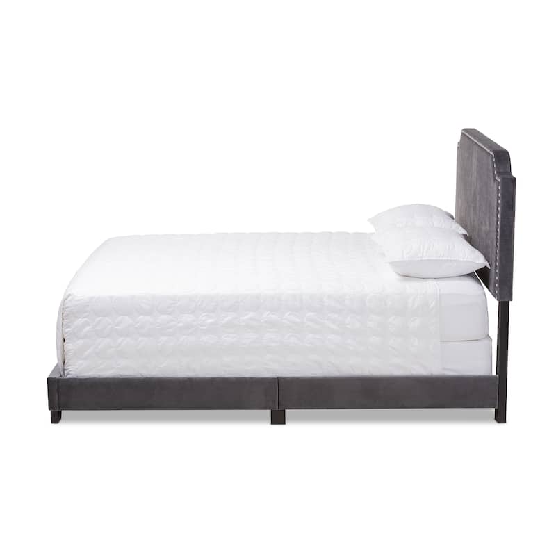 Contemporary Glam Velvet Upholstered Panel Bed by Baxton Studio