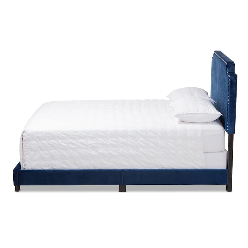 Contemporary Glam Velvet Upholstered Panel Bed by Baxton Studio