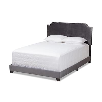 Contemporary Glam Velvet Upholstered Panel Bed by Baxton Studio