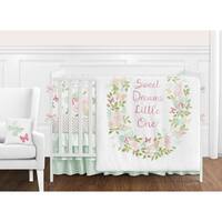 Sweet Jojo Designs Blush Pink, Mint and White Shabby Chic Butterfly Floral Collection Girl 9-piece Crib Bedding Set