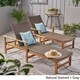 Hampton Outdoor Rustic Acacia Wood Chaise Lounge with Wicker Seating (Set of 2) by Christopher Knight Home - Thumbnail 1