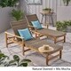 Hampton Outdoor Rustic Acacia Wood Chaise Lounge with Wicker Seating (Set of 2) by Christopher Knight Home - Thumbnail 6