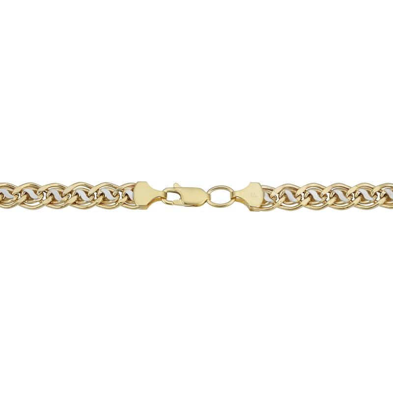 10k Two-tone Gold 6.4 millimeters Double Open Link Necklace (18 inches)