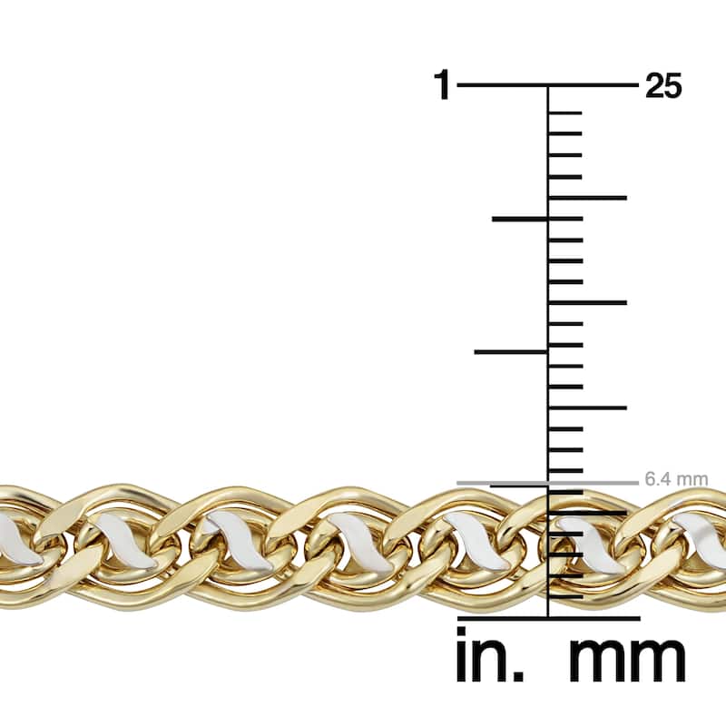 10k Two-tone Gold 6.4 millimeters Double Open Link Necklace (18 inches)