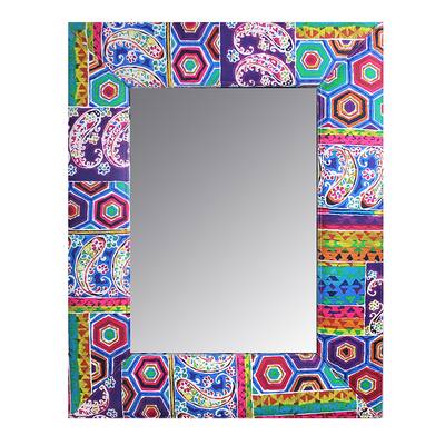 Essential Decor & Beyond Fabric Accent Mirror EN110593 - Multi - 1 x 29.50 x 37.40