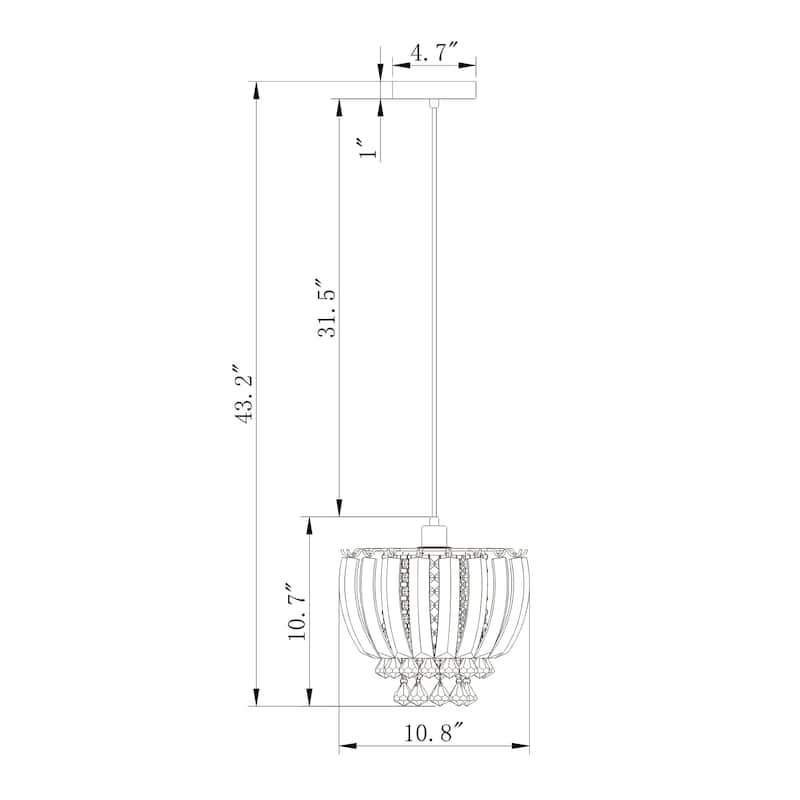 Elfman 1-light Crystal Hanging Pendant