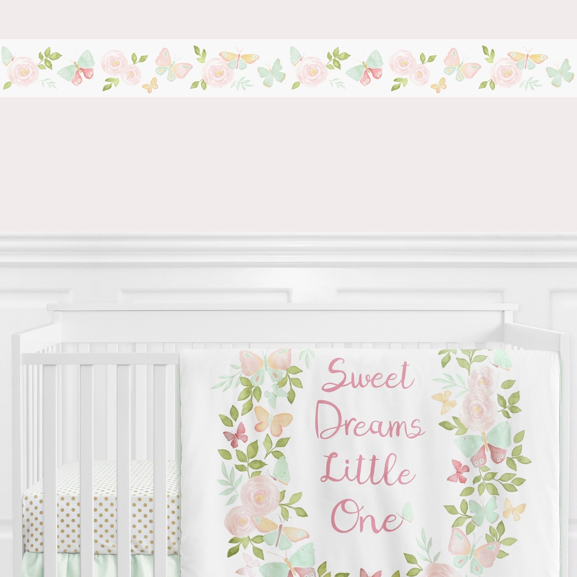 Shop Sweet Jojo Designs Blush Pink Mint And White Watercolor Rose