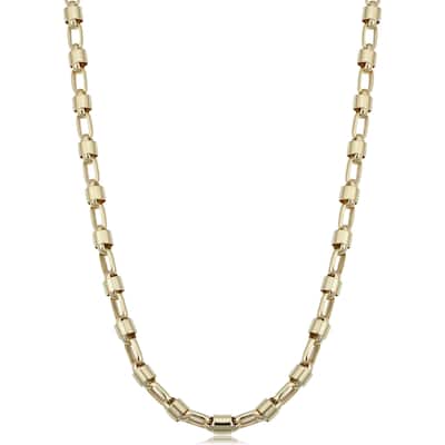 Men's 14k Yellow Gold 5.5 millimeters Bullet Link Necklace (22 or 26 inches)
