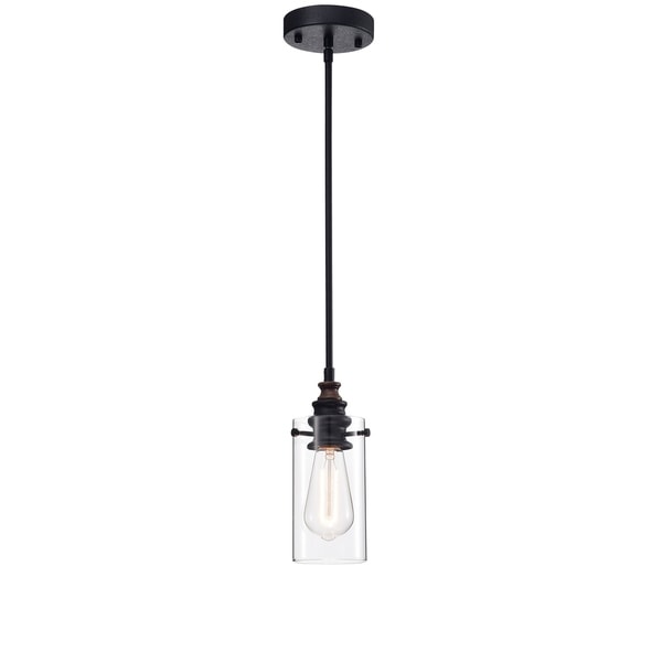 black glass cylinder pendant light