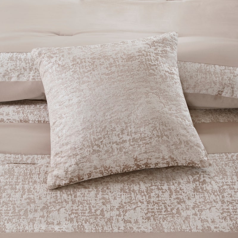 Madison Park Elicia Taupe 7 Piece Chenille Jacquard Comforter Set