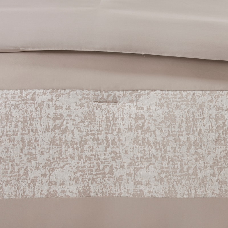 Madison Park Elicia Taupe 7 Piece Chenille Jacquard Comforter Set