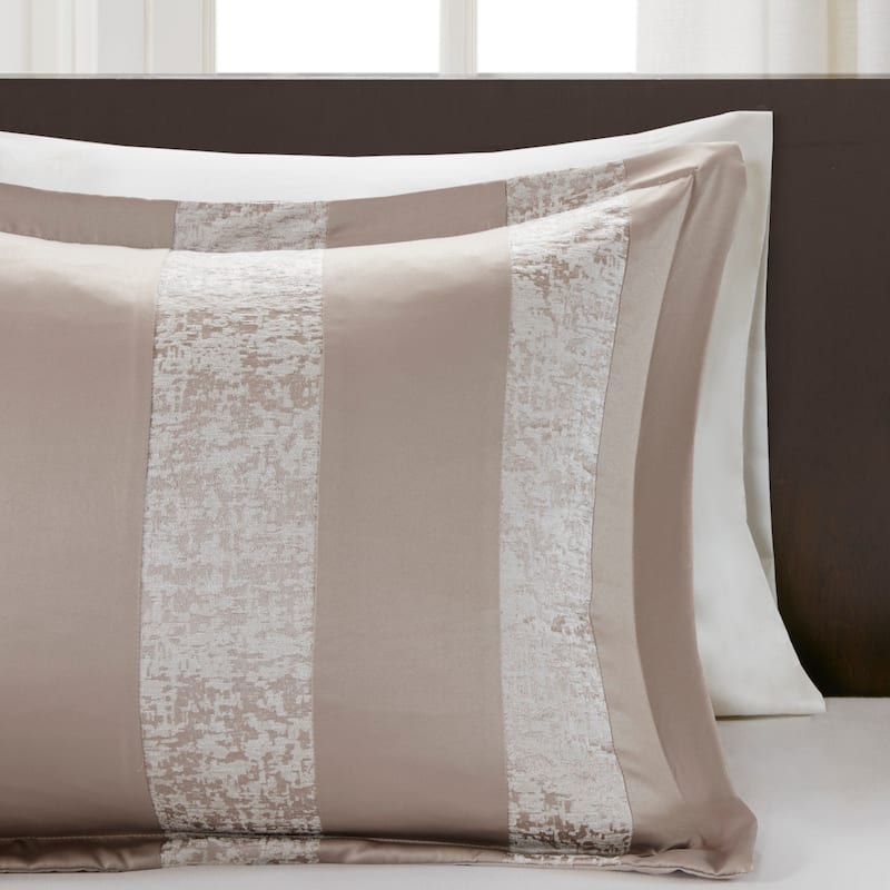 Madison Park Elicia Taupe 7 Piece Chenille Jacquard Comforter Set