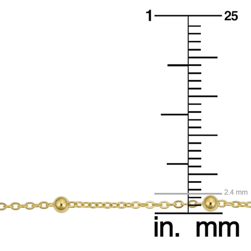 14k Yellow Gold Italian Beads Station Necklace
