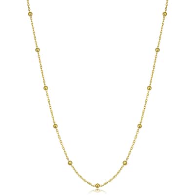 14k Yellow Gold Italian Beads Station Necklace