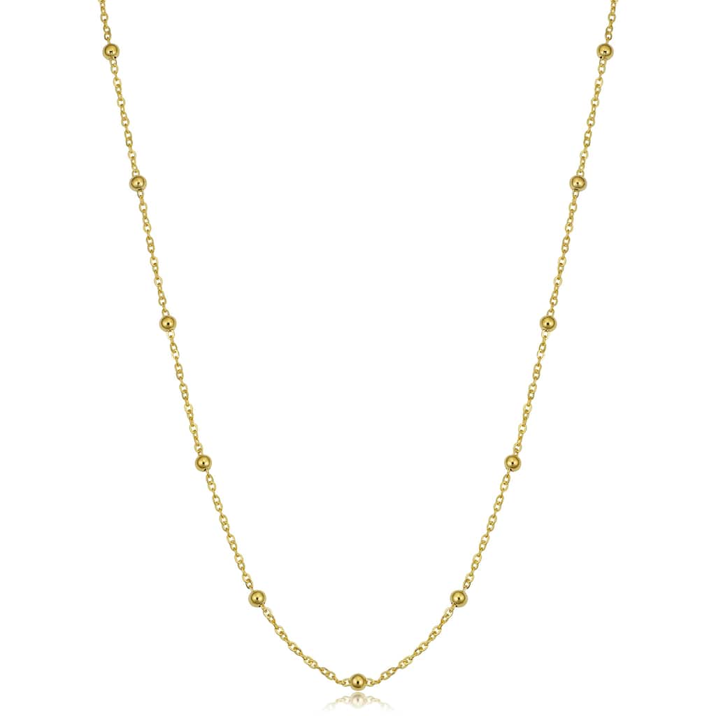 14k Yellow Gold Italian Beads Station Necklace