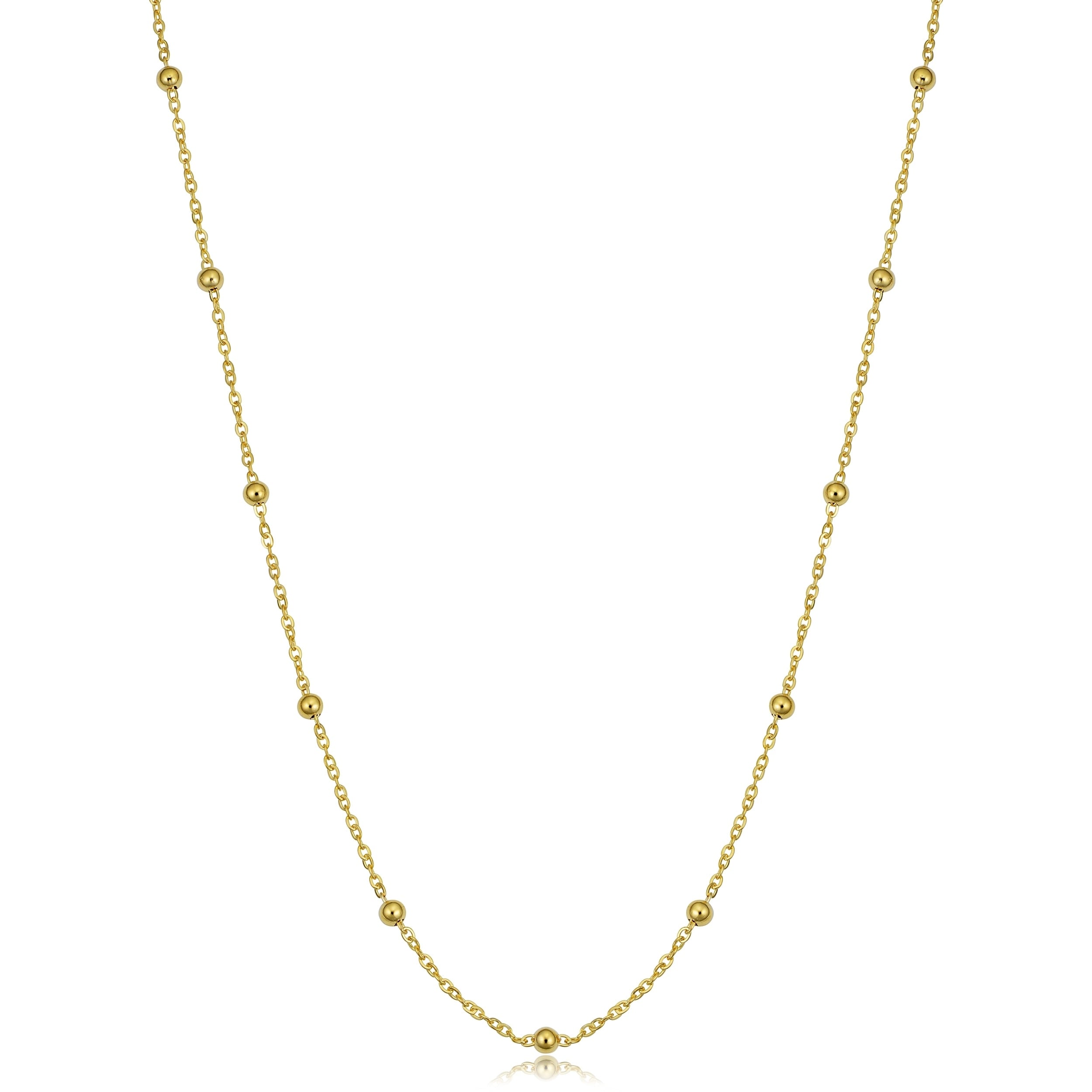 Au Naturale 14k Yellow Gold Italian Beads Station Necklace