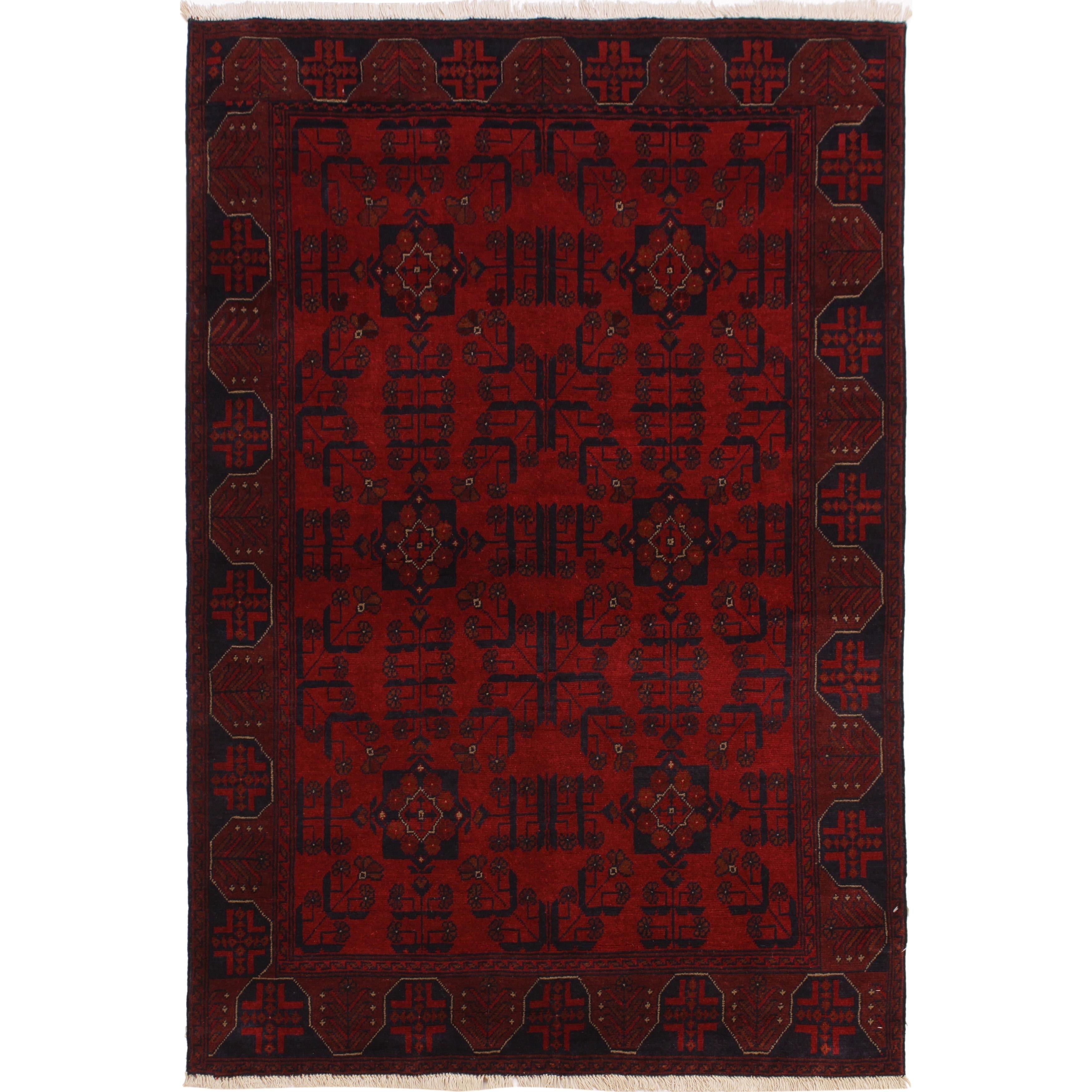 Khal I Bertie Drk Red Black Wool Rug 4 3 X 6 Ft In Khal I Bertie Drk Red Black Wool Rug 4 3 X 6 Ft In