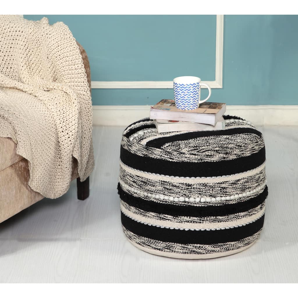 Sevita Upscale Traditional Modern Pouf Ottoman