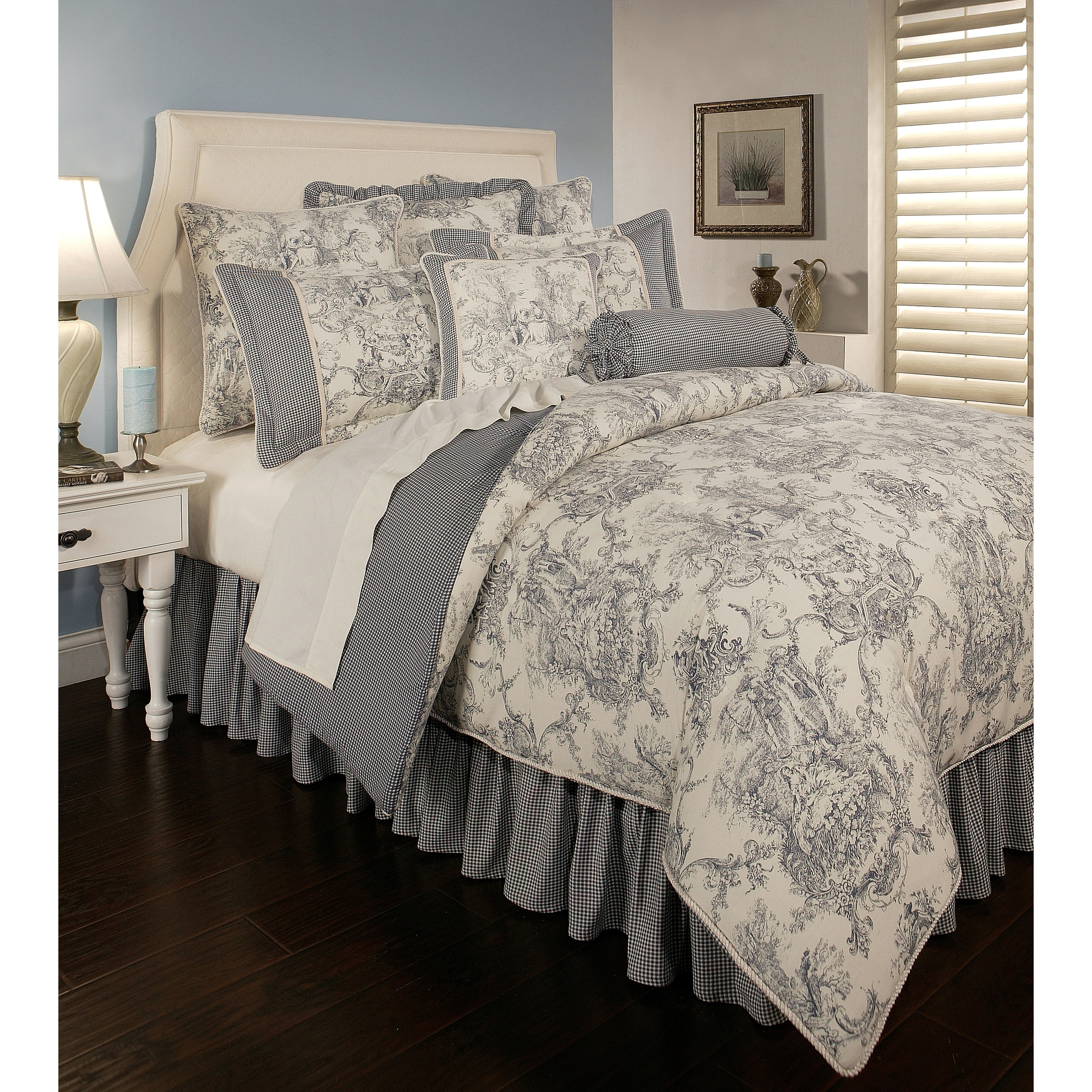 Shop Pchf Country Toile Blue 3 Piece Comforter Set Overstock