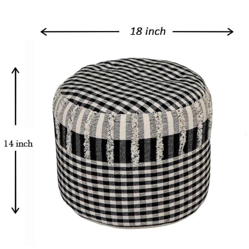 Sevita Uniquely Contemporary Farmhouse Pouf Ottoman