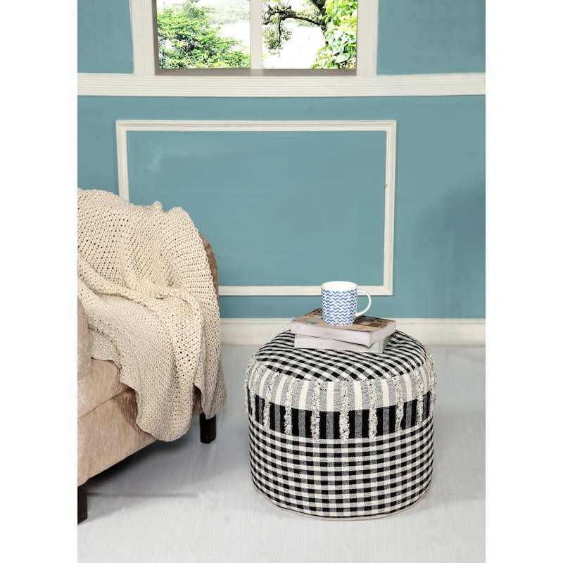 Sevita Uniquely Contemporary Farmhouse Pouf Ottoman