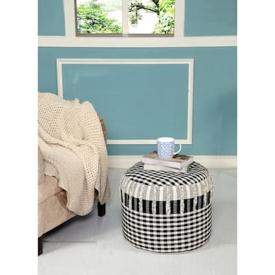 Sevita Uniquely Contemporary Farmhouse Pouf Ottoman